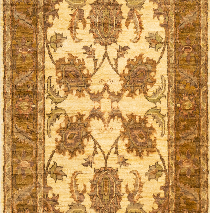 Chobi 2.05x10 Ivory/Brown Ghazni Wool