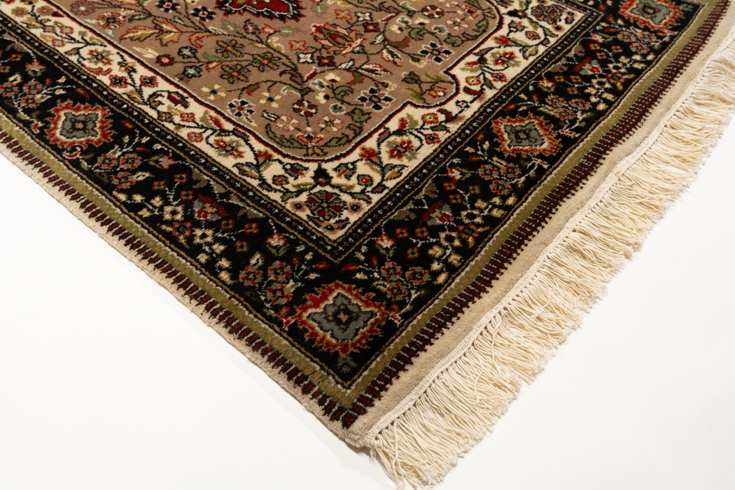 Shah Kashan 2.05x10 Runner Beige/Black Wool