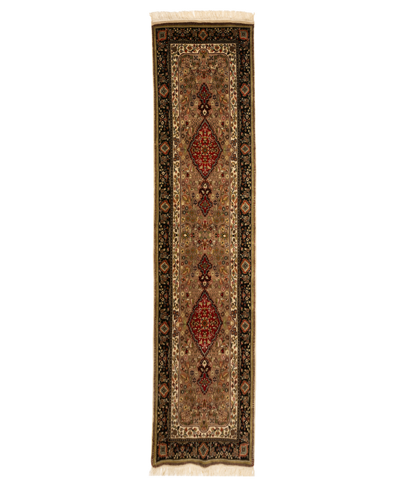Shah Kashan 2.05x10 Runner Beige/Black Wool