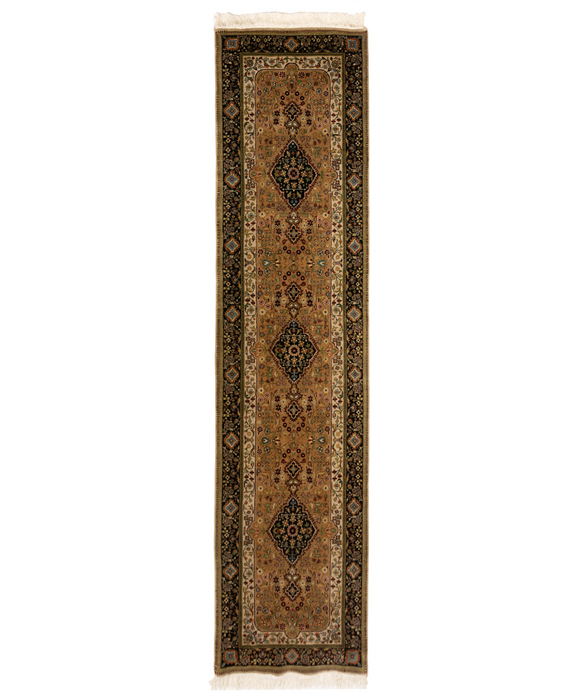 Shah Kashan 2.05x10 Runner Beige/Black Wool (B)