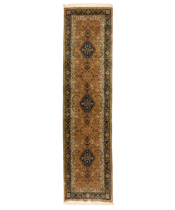 Shah Kashan 2.05x10 Runner Beige/Blue Wool