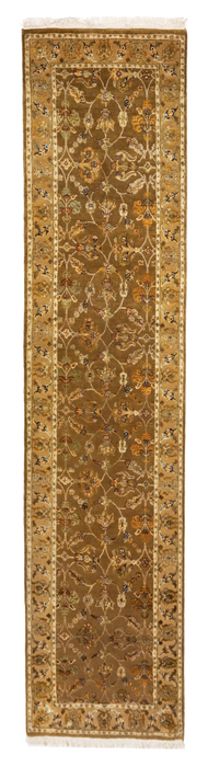 Reflection 2.05x12 Brown/Gold Wool & Embossed silk