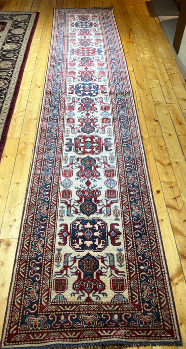 Super Kazak 2.5x12 Ivory/Red Wool