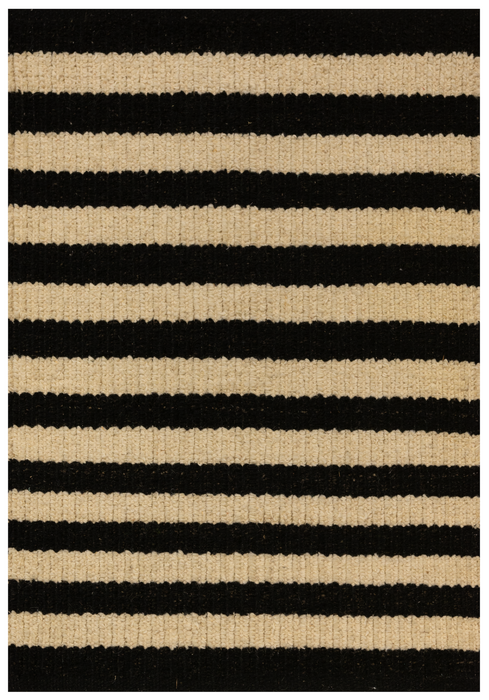 Dhurrie 2x3 Black/ Beige Wool A