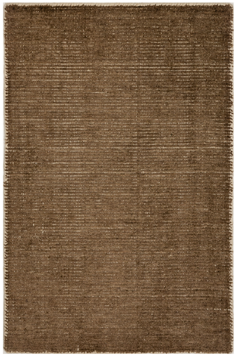 Indo Nepal 2x3 Brown Wool and Bamboo Silk
