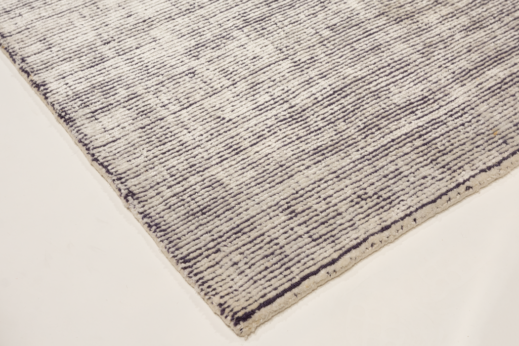 Indo Nepal 2x3 Dark Grey Wool and Bamboo Silk B