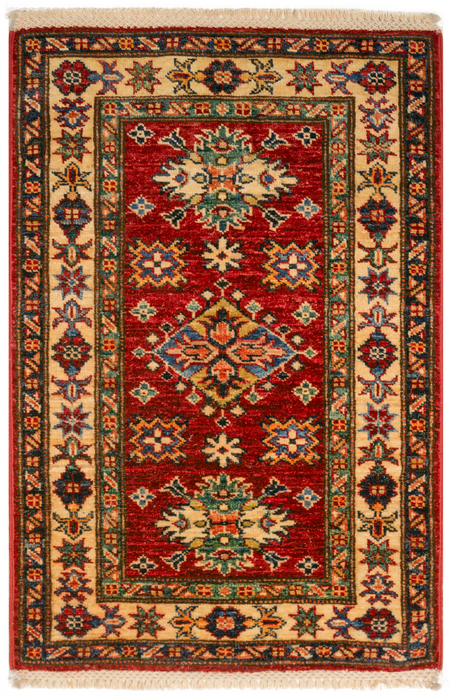 Super Kazak 2x3 Red/Ivory Ghazni Wool C