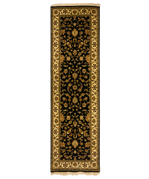 2.05x8 Runner Indo Persian Cream/Black Wool