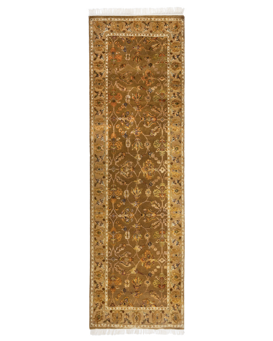Reflection 2.05x8 Brown/Gold Wool & Embossed Silk
