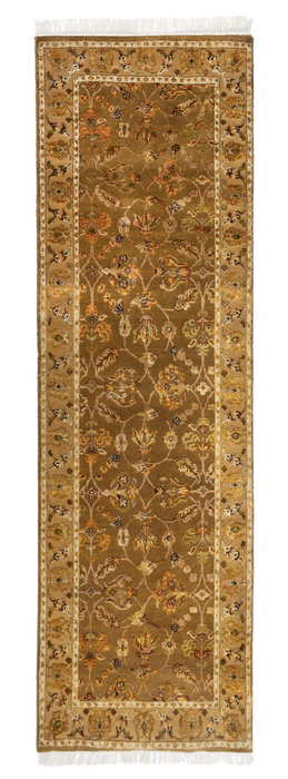 Reflection 2.05x8 Brown/Gold Wool & Embossed Silk