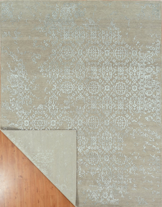 Pokhara 5x7 Grey/Silver New Zealand Wool.