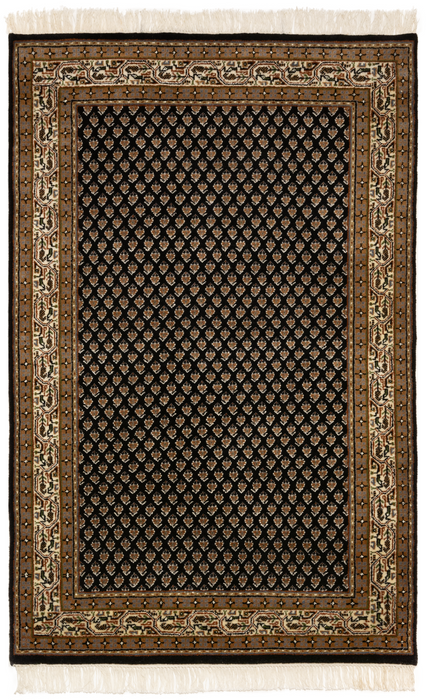 Mir 3x5 Black/Cream Wool and Silk A