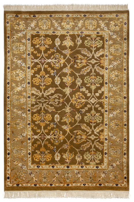 Reflections 6x9 Brown/Gold Wool and Silk Embossed