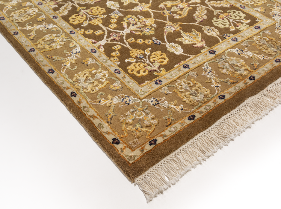 Reflection 4x6 Brown/Gold Wool & Embossed Silk