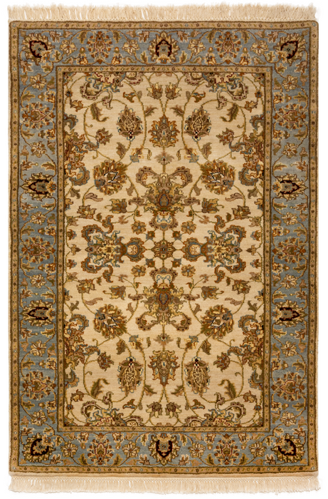 Premiere 3x5 Ivory/Light Blue Wool