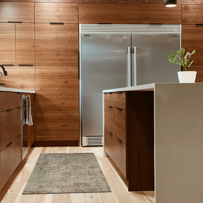 Pokhara 3x5 Aqua/Brown Wool and Bamboo Silk touch.