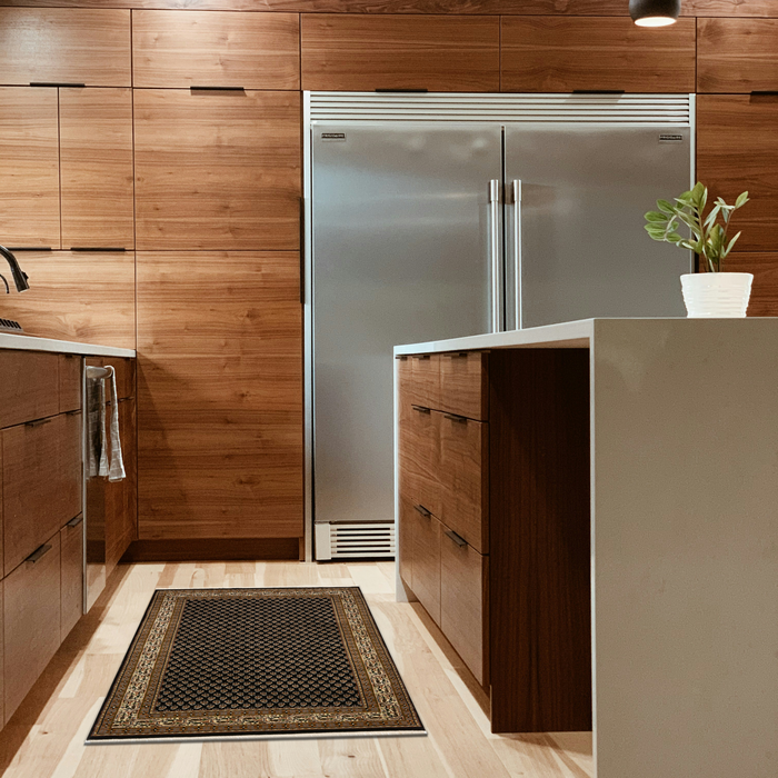 Mir 3x5 Black/Cream Wool and Silk B