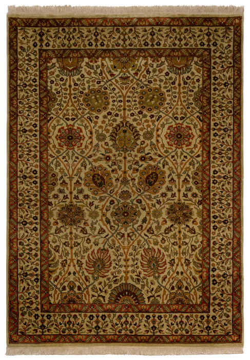 Indo Persian 4x6 Beige/Beige Wool