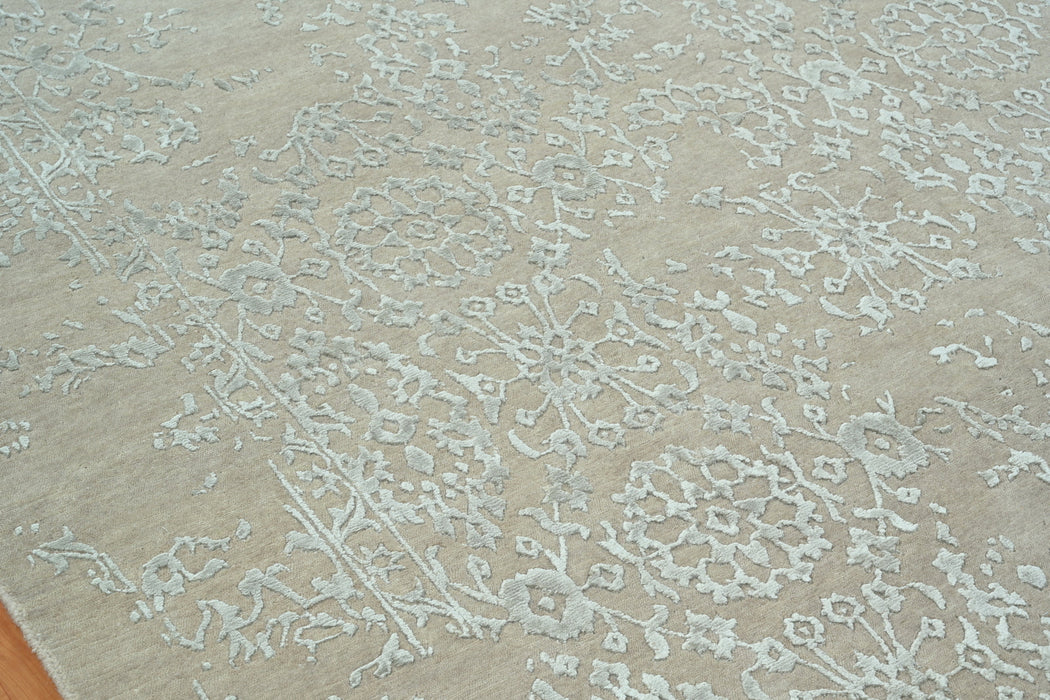 Pokhara 6x9 Grey/Silver New Zealand Wool.