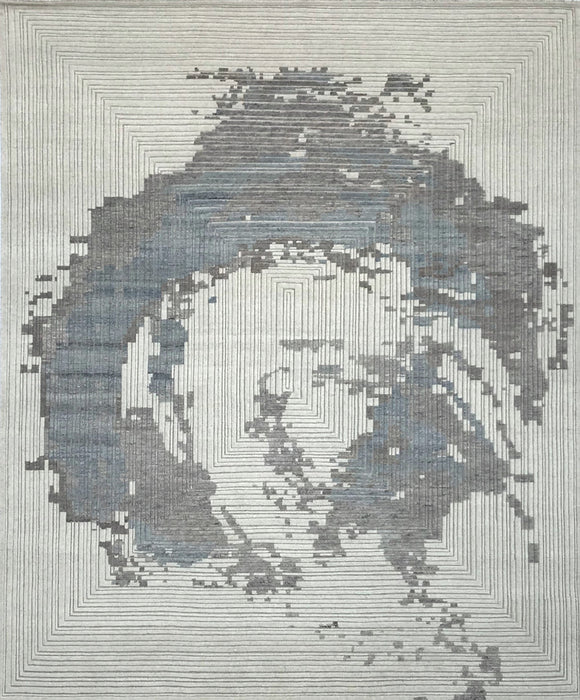 Enso 3x5 Blue/Beige Wool