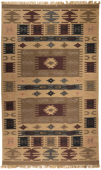 Navajo Design 5x7 Brown wool