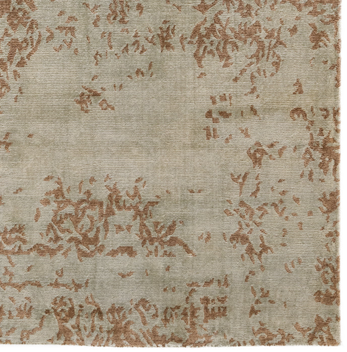 Pokhara 3x5 Aqua/Brown Wool and Bamboo Silk touch.