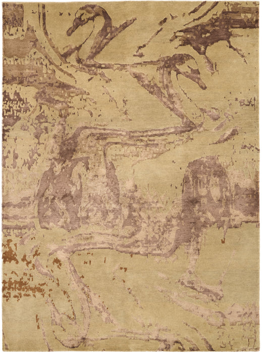 Pokhara 4x6 Mocha Wool and Bamboo Silk