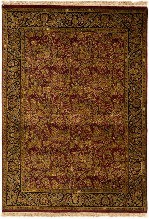 Indo Persian 5x7 Burgundy/Black Wool