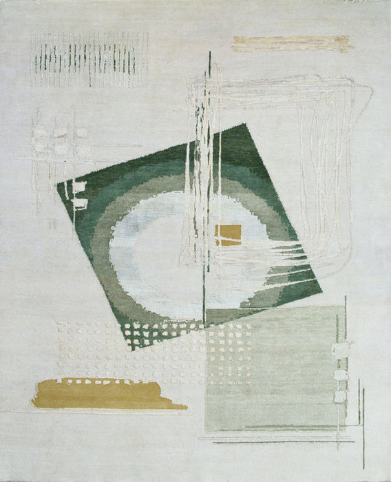 Studio Six Ivory-Green Wool and Silk
