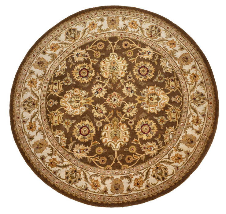 Hand Tufted 6x6 Brown/Beige Wool