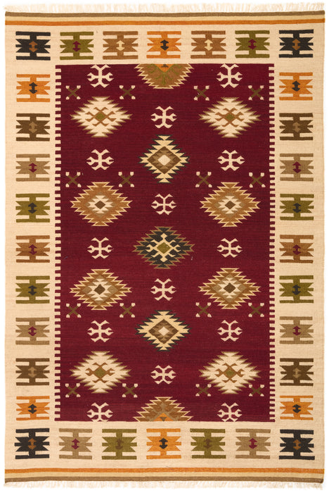 Kilim 6x9 Red/Beige Wool