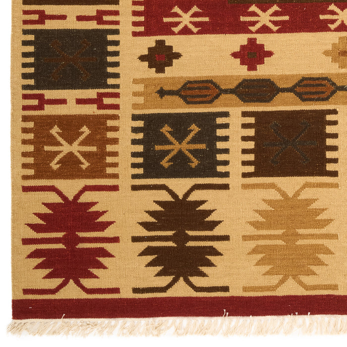 Dhurrie 6x9 Ivory/Red Wool