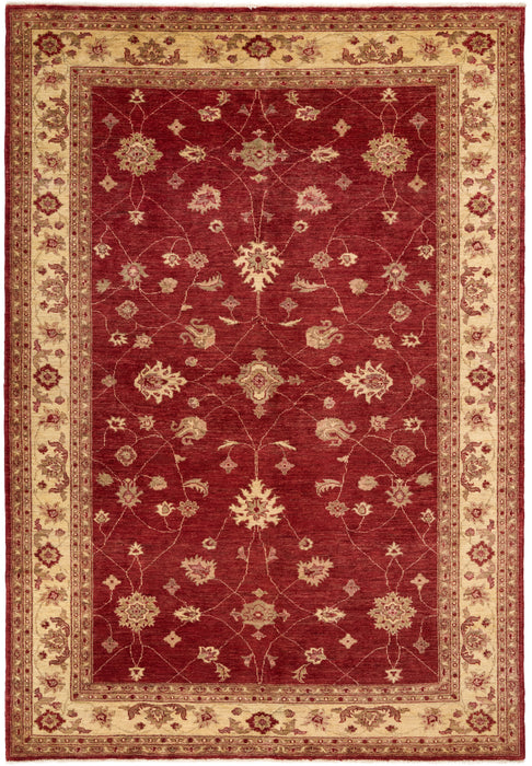 Chobi 6x9 Garnet Red/Ivory Wool