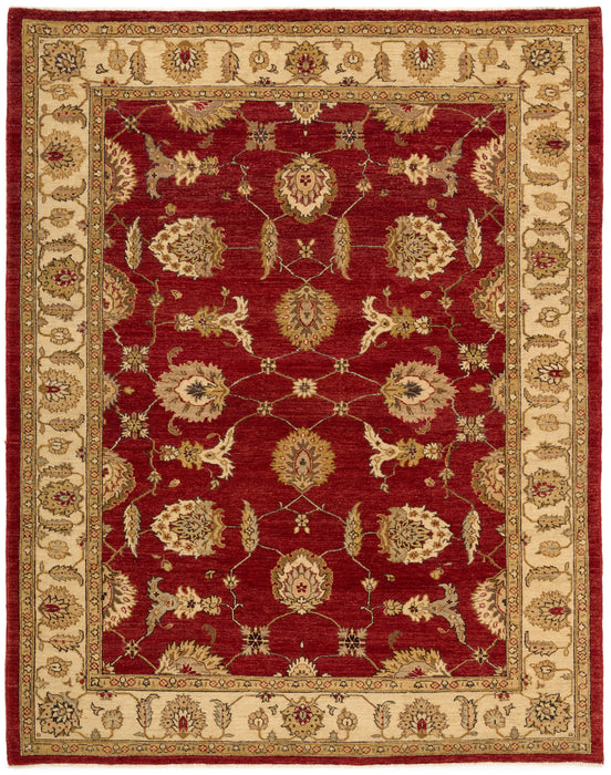 Chobi 6x9 Ivory/Red Wool