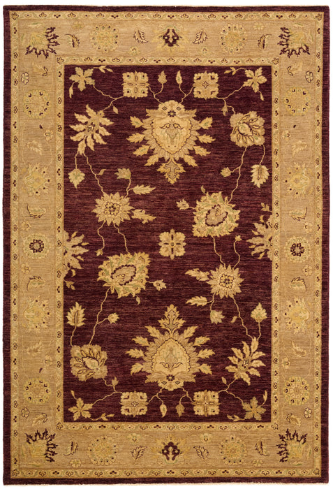 Chobi 6x9 Burgundy/Beige Ghazni Wool