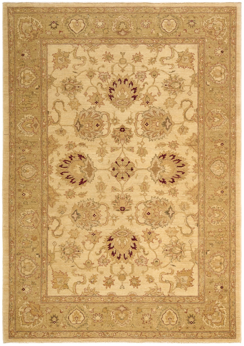 Chobi 6x9 Ivory/Light Green Wool