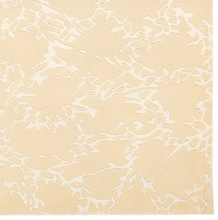 Modern Ivory/Cream 6x9 Wool and Bamboo silk