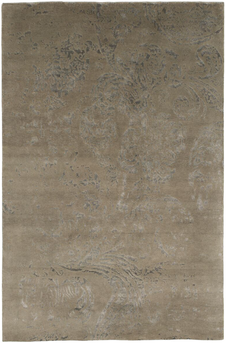 Pokhara 5x7 Grey-Dark Teal Wool & Bamboo Silk