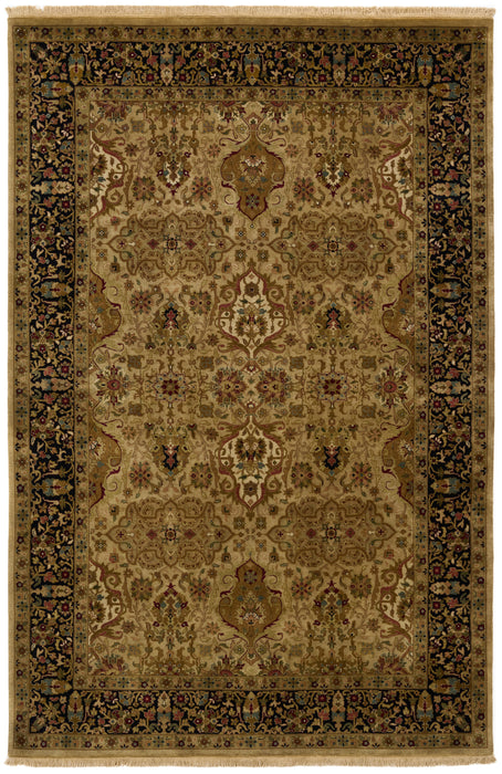 Indo Persian 6x9 Beige/Black Wool