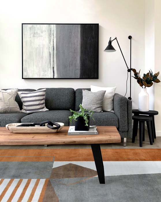 Sandstone 6x9 Charcoal/Rust Wool and Silk