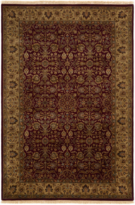 Lavar Kirman 6x9 Premiere Burgundy/Light Green Wool