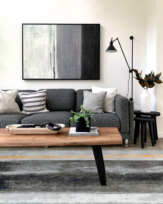 Liquid Air 5x7 Black/Grey Wool and Silk