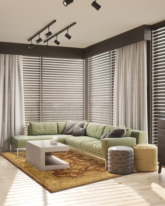 Chobi 6x9 Chocolate/Light Beige Ghazni Wool