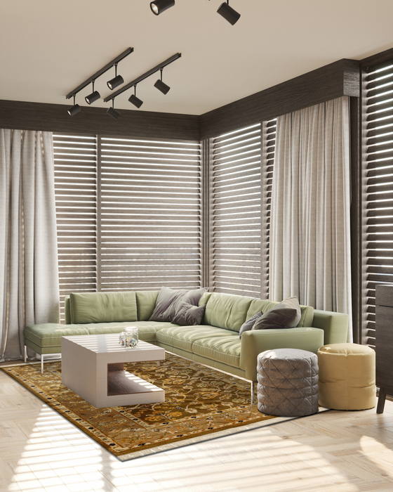 Reflections 6x9 Brown/Gold Wool and Silk Embossed