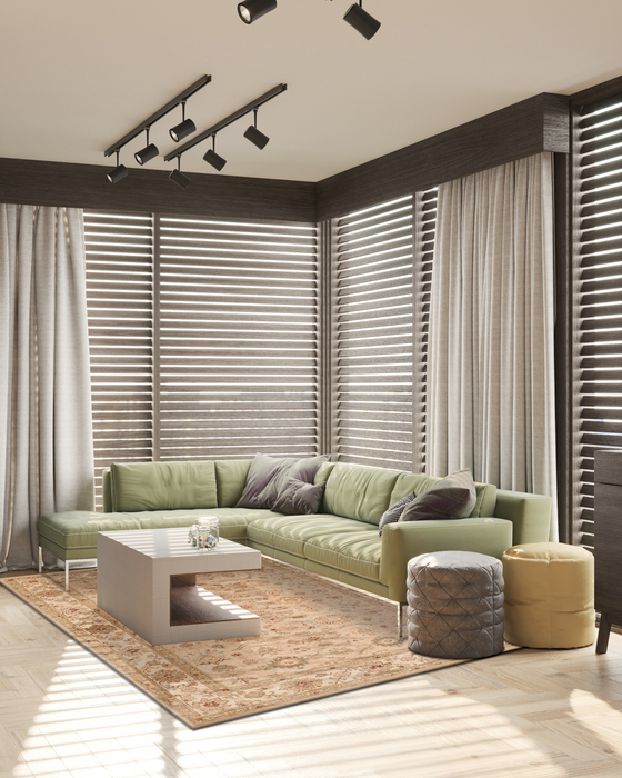 Chobi 6x9 Beige and Ivory Wool