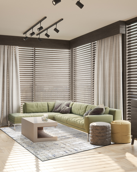 Marble 6x9 Off White/Blue