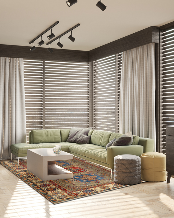 Super Kazak 6x8 Grey and Ivory