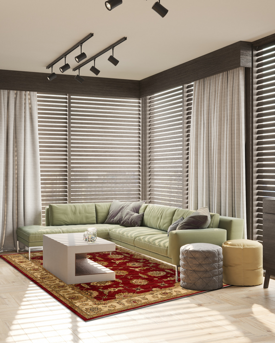 Chobi 6x9 Ivory/Red Wool