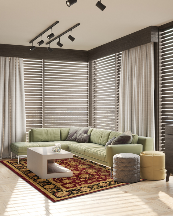 Chobi 6x9 Cherry/Black Ghazni Wool