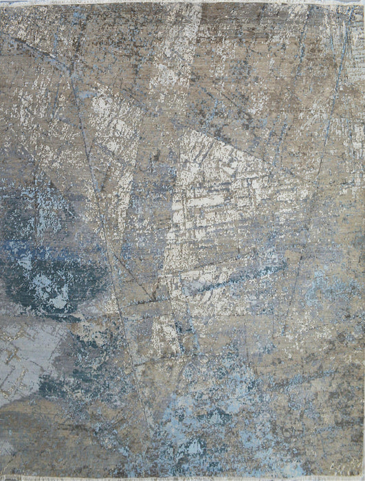 Converge 4x6 Blue/Charcoal Wool and Silk